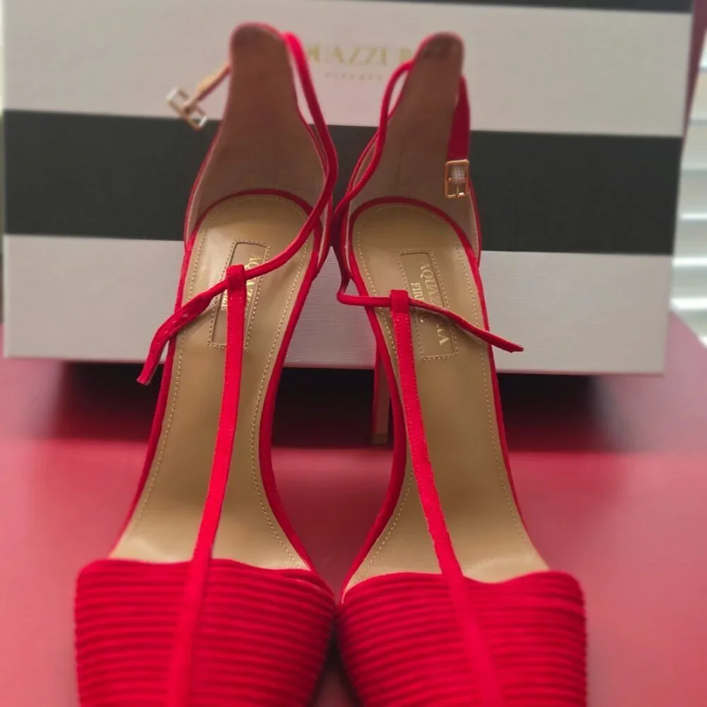Aquazzura | Ritz Pump 105 | Carnation Red | Size 39/8.5 | Used